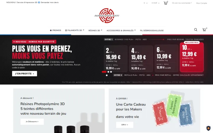 Page d'accueil de ARIANEPLAST