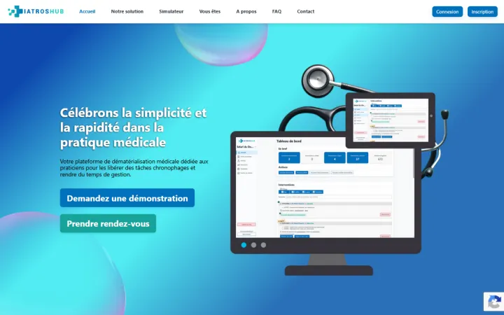 Page d'accueil de IATROSHUB