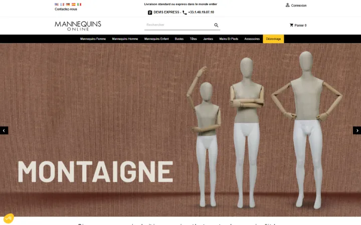 Page d'accueil de MANNEQUINS ONLINE