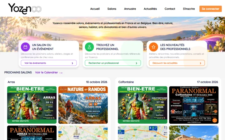 Page d'accueil de YOZENCO